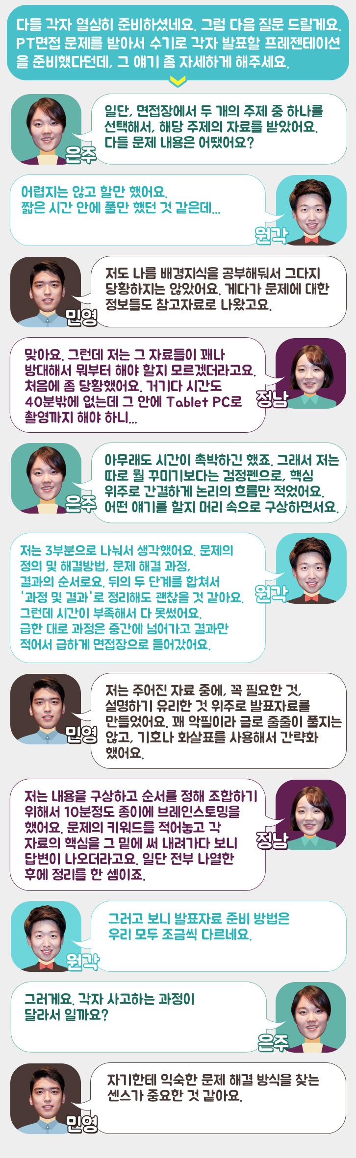 선배들이 말하는 PT면접 이야기 4 선배들이 말하는 PT면접 이야기 | 20160902 pt 03 02