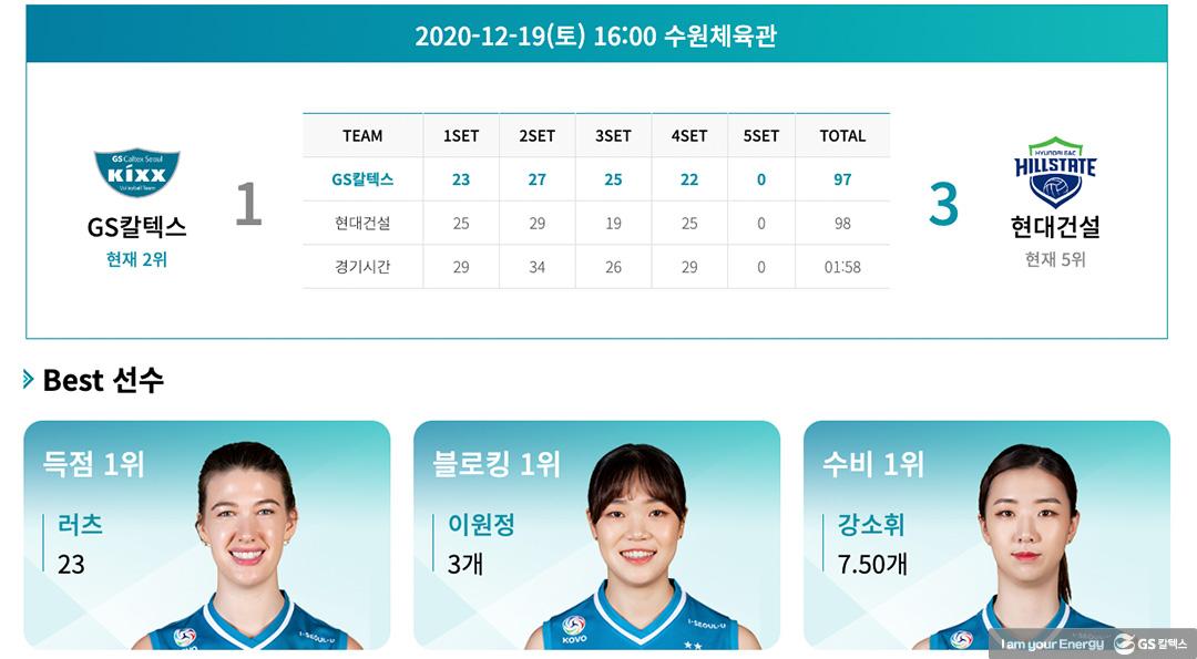 젊은 팀의 패기가 돋보였던 GS칼텍스서울Kixx배구단 3라운드 하이라이트! 6 젊은 팀의 패기가 돋보였던 GS칼텍스서울Kixx배구단 3라운드 하이라이트! | GSC BS FB highlight3 20210106 4