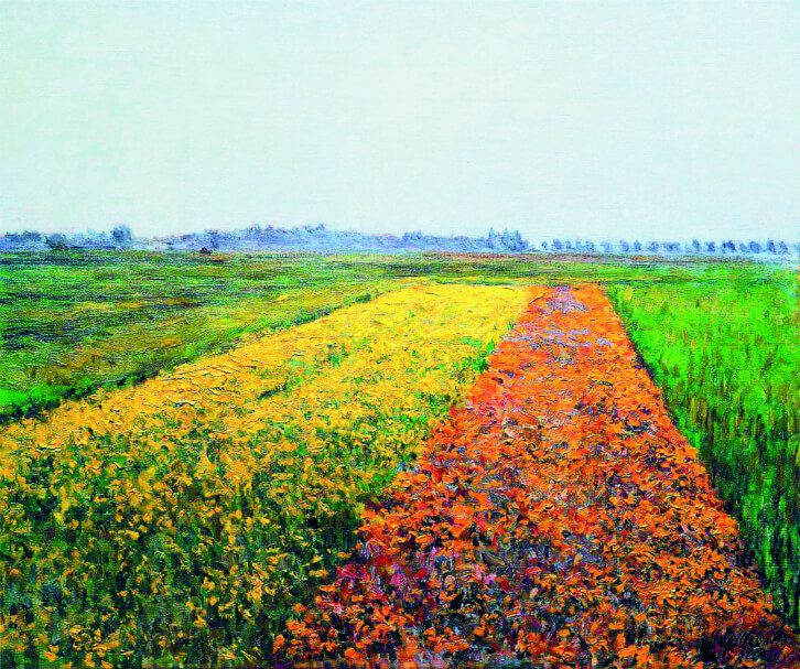 [세계 미술관 산책] 꽃무리를 길러낸 온화한 햇살을 오롯이 담아내다, 귀스타브 카유보트 ‘쥬느빌리에 노란 꽃무리’