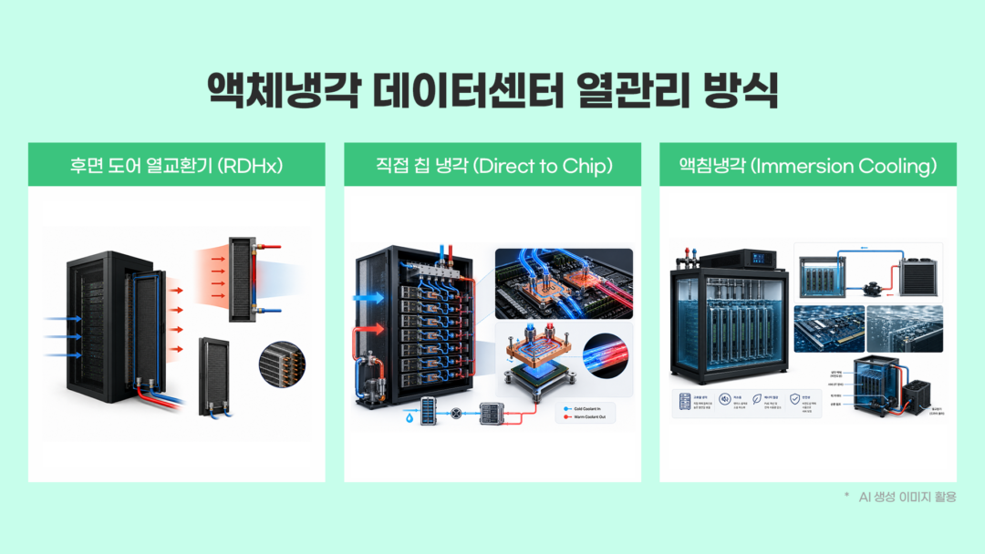 AI 데이터센터 경쟁력의 새로운 기준, 열관리 2 액체 냉각 열관리 방식